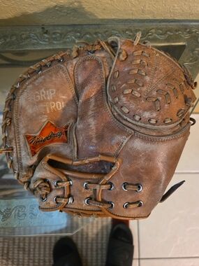 McGregor Brown Leather Baseball Glove with Orange Logo